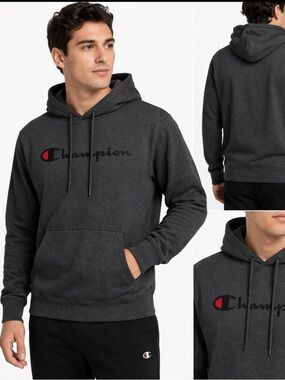 Champion Authentic Athleticwear Charcoal Gray Hoodie — Size L